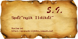 Spányik Ildikó névjegykártya